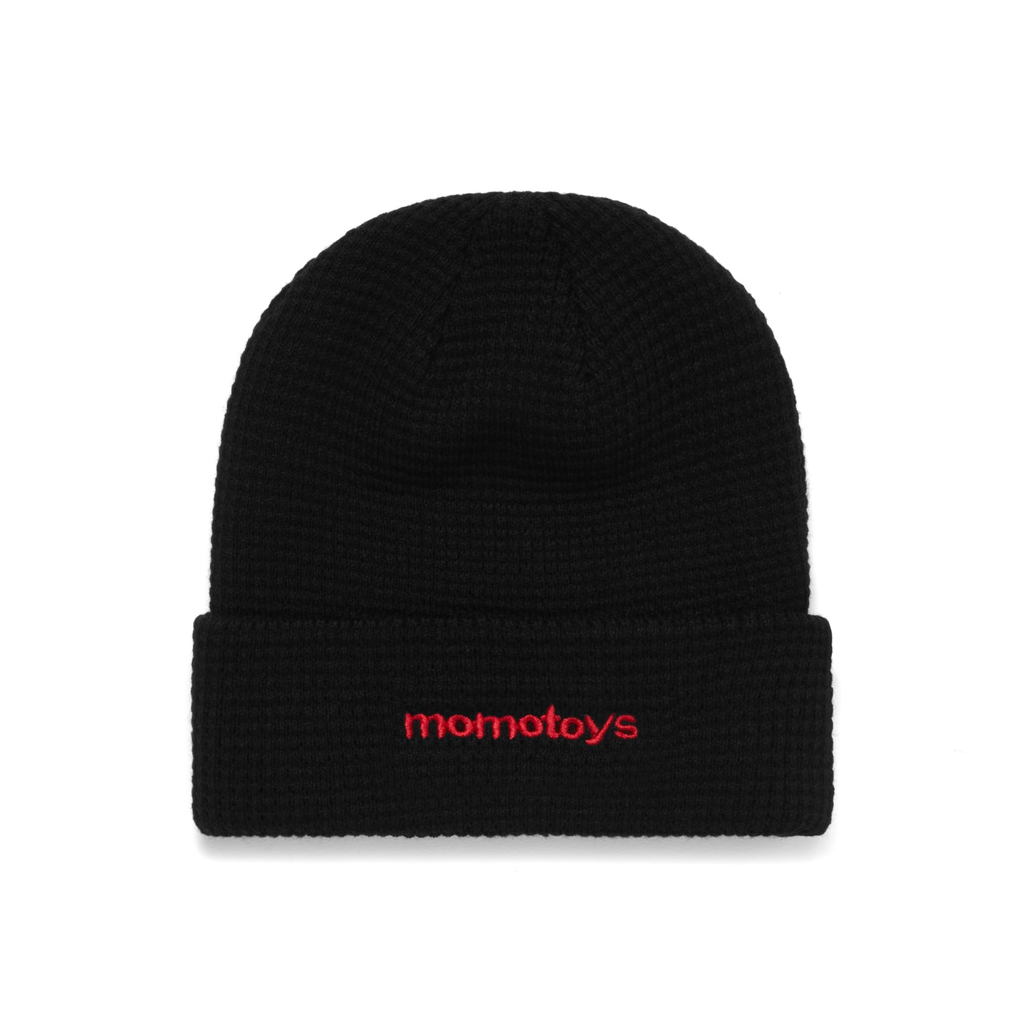 "MT" SPORTY WAFFLE BEANIE - BLACK
