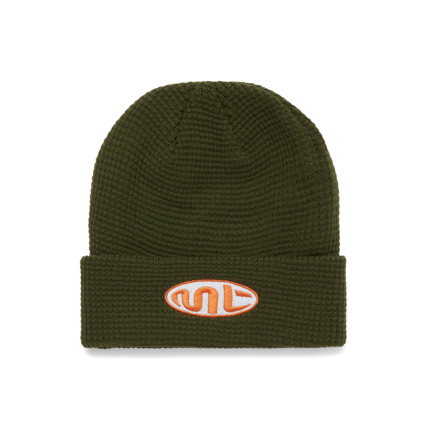 "MT" SPORTY WAFFLE BEANIE - OLIVE GREEN