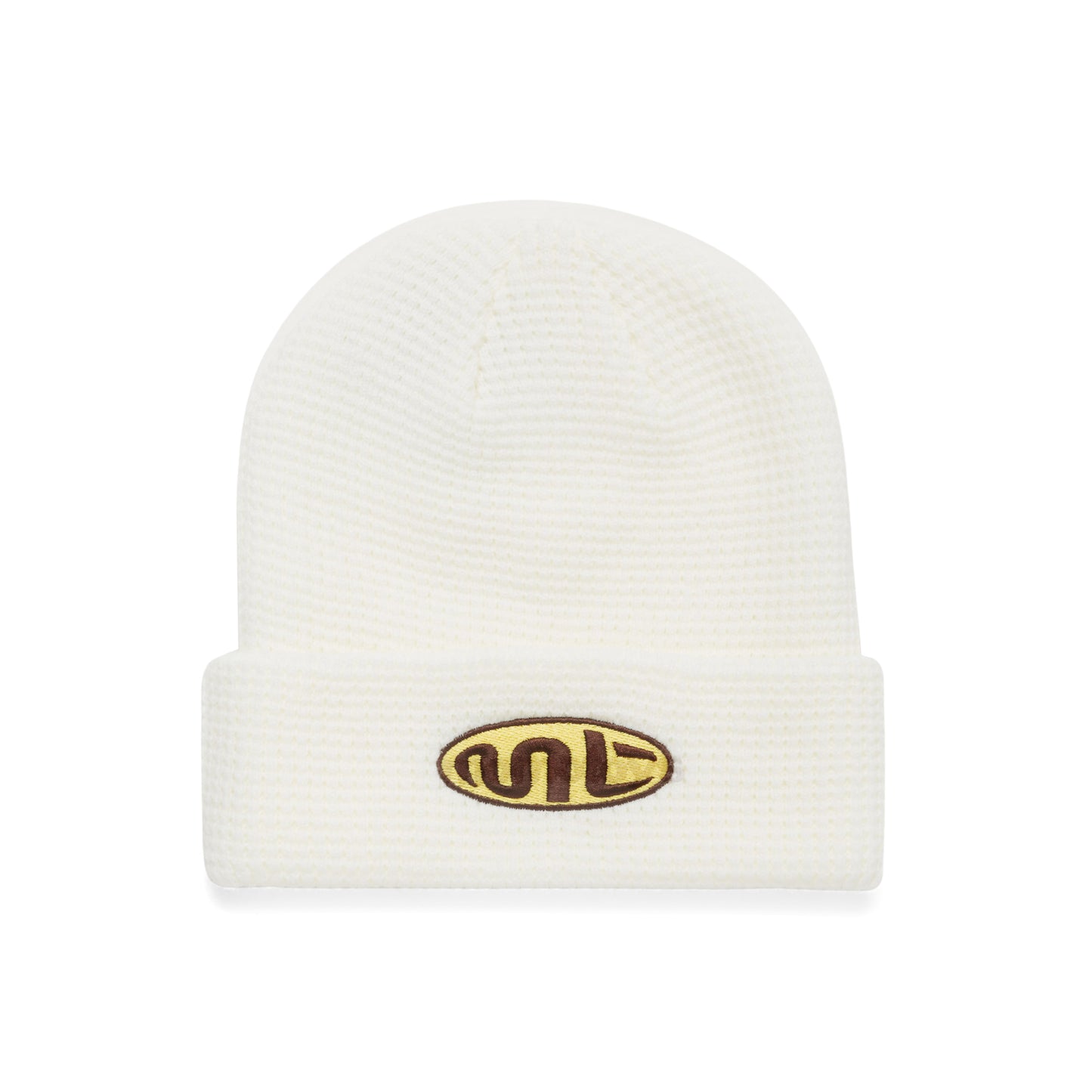 "MT" SPORTY WAFFLE BEANIE - CREAM