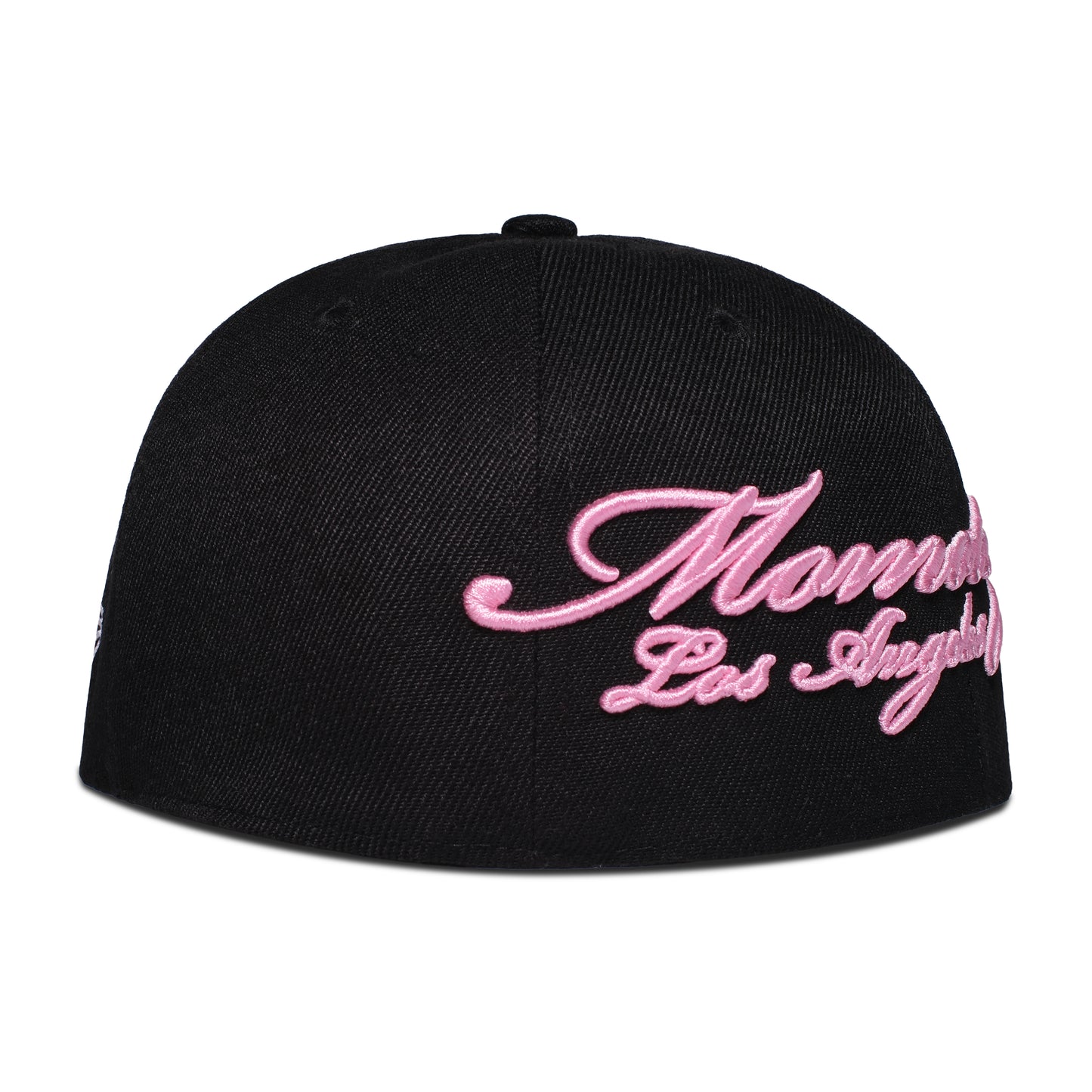 CURSIVE FITTED HAT -BLACK