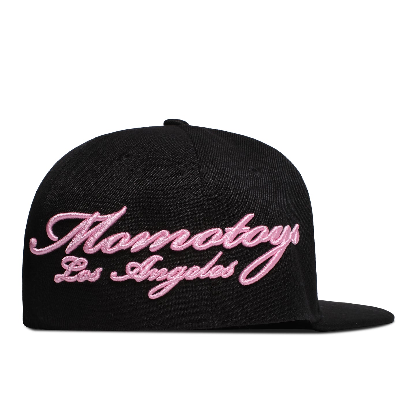 CURSIVE FITTED HAT -BLACK