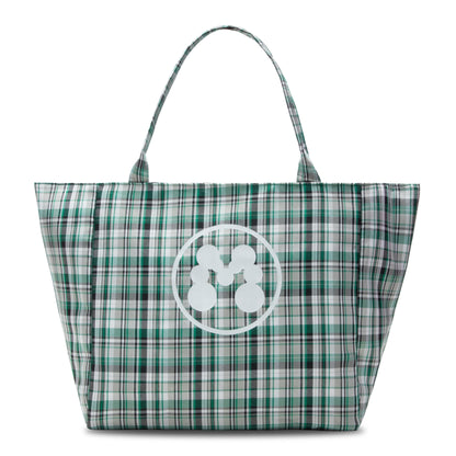 BUBBLE M PLAID TOTE BAG -GREEN