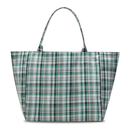 BUBBLE M PLAID TOTE BAG -GREEN