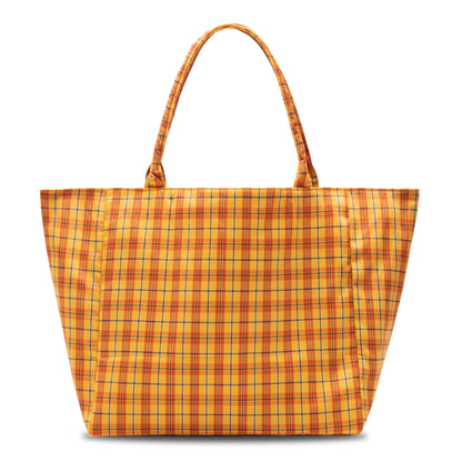 BUBBLE M PLAID TOTE BAG -ORANGE