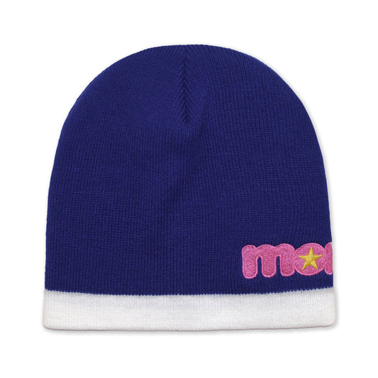 2 TONE STAR BEANIE -BLUE