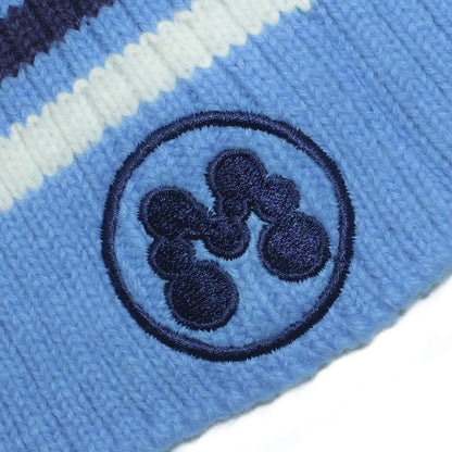BUBBLE M STRIPE BEANIE -UNC BLUE