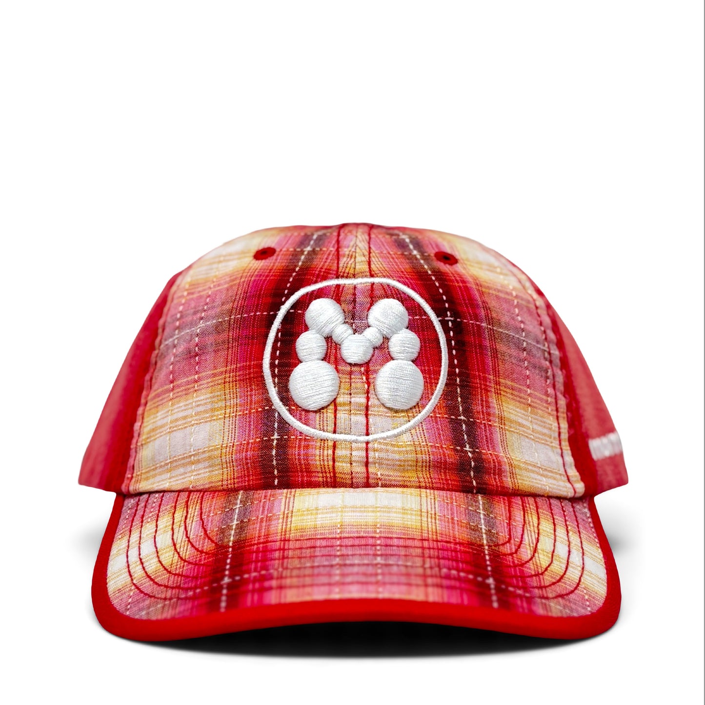 BUBBLE M HAT -RED PLAID